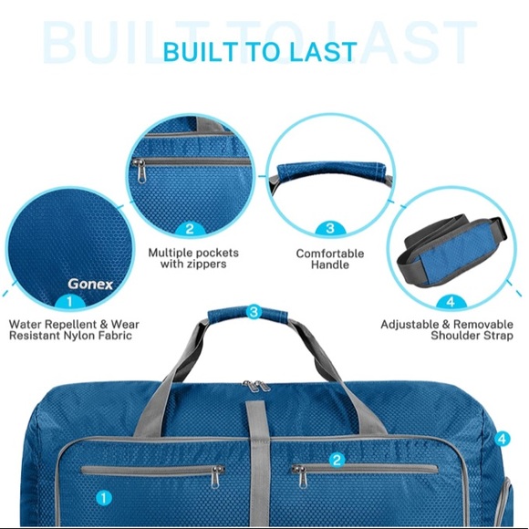 🆕 Gonex 60L Duffle Bag - Blue - Picture 6 of 8